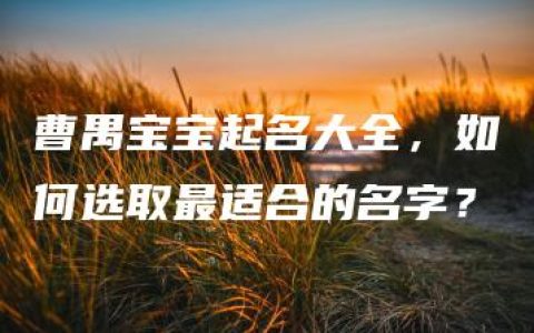 曹禺宝宝起名大全，如何选取最适合的名字？