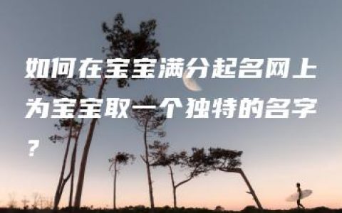 如何在宝宝满分起名网上为宝宝取一个独特的名字？