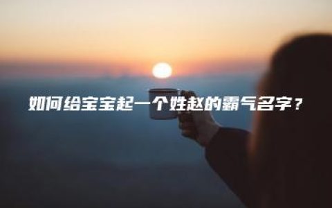 如何给宝宝起一个姓赵的霸气名字？