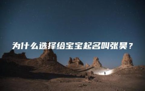 为什么选择给宝宝起名叫张昊？