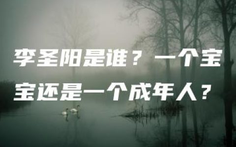 李圣阳是谁？一个宝宝还是一个成年人？