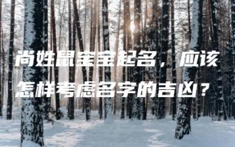 尚姓鼠宝宝起名，应该怎样考虑名字的吉凶？