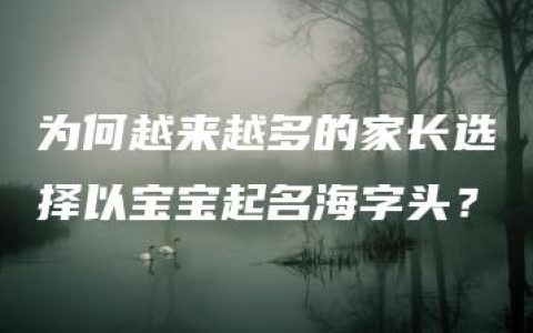 为何越来越多的家长选择以宝宝起名海字头？