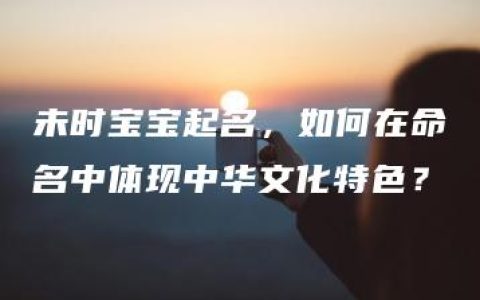 未时宝宝起名，如何在命名中体现中华文化特色？