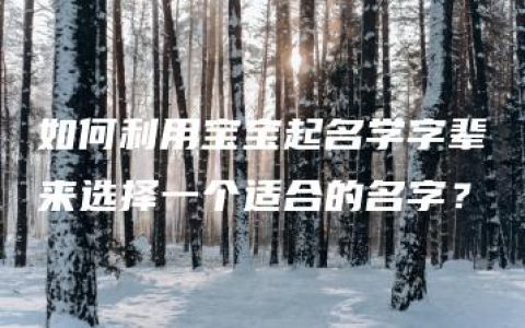 如何利用宝宝起名学字辈来选择一个适合的名字？