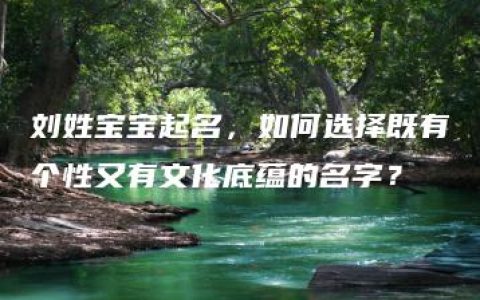 刘姓宝宝起名，如何选择既有个性又有文化底蕴的名字？