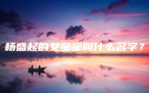 杨盛起的女宝宝叫什么名字？