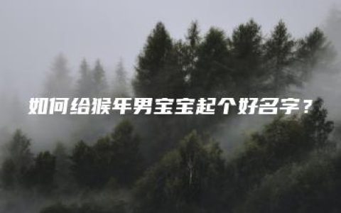 如何给猴年男宝宝起个好名字？