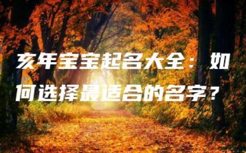 亥年宝宝起名大全：如何选择最适合的名字？