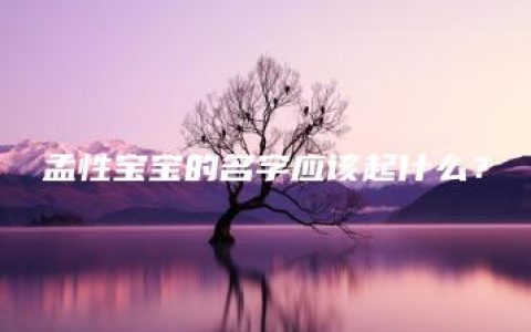 孟性宝宝的名字应该起什么？