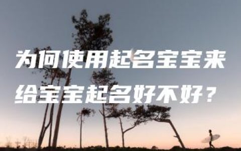 为何使用起名宝宝来给宝宝起名好不好？