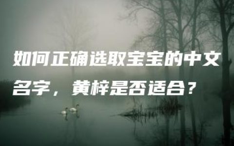 如何正确选取宝宝的中文名字，黄梓是否适合？