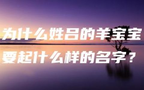 为什么姓吕的羊宝宝要起什么样的名字？