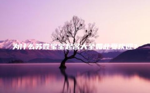 为什么苏姓宝宝起名大全如此受欢迎？