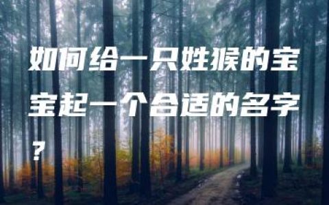 如何给一只姓猴的宝宝起一个合适的名字？