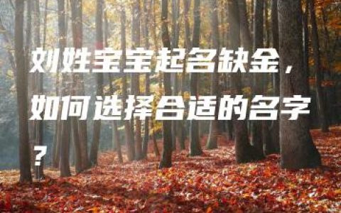 刘姓宝宝起名缺金，如何选择合适的名字？