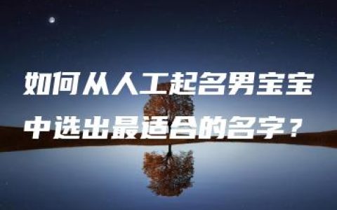 如何从人工起名男宝宝中选出最适合的名字？