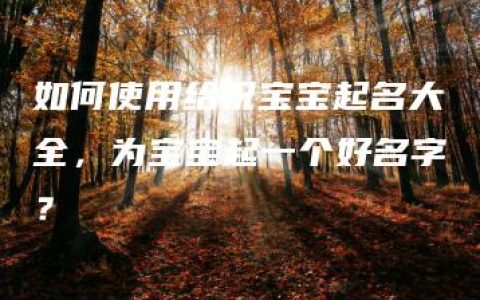 如何使用给祝宝宝起名大全，为宝宝起一个好名字？