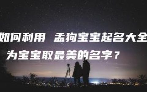 如何利用 孟狗宝宝起名大全 为宝宝取最美的名字？