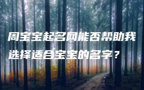 周宝宝起名网能否帮助我选择适合宝宝的名字？