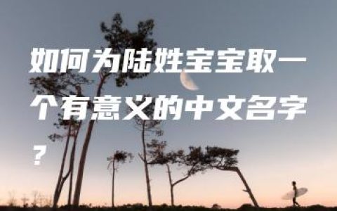 如何为陆姓宝宝取一个有意义的中文名字？