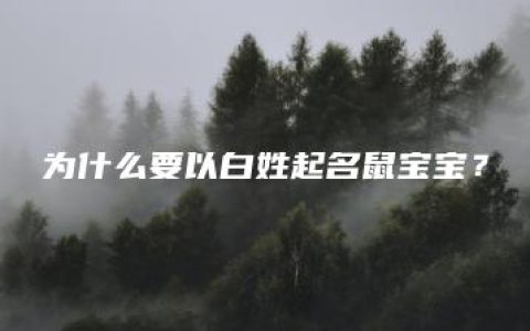 为什么要以白姓起名鼠宝宝？