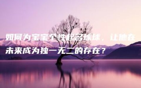 如何为宝宝个性起名球球，让他在未来成为独一无二的存在？