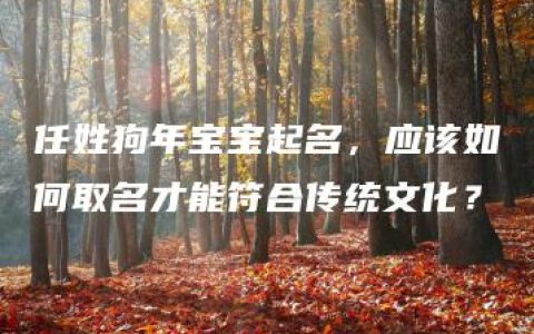 任姓狗年宝宝起名，应该如何取名才能符合传统文化？