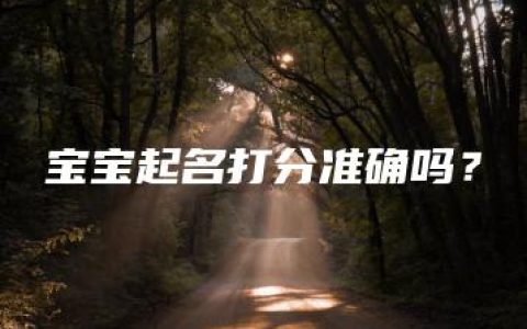 宝宝起名打分准确吗？