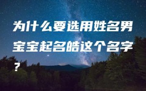 为什么要选用姓名男宝宝起名皓这个名字？