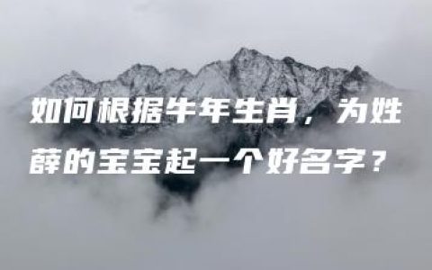 如何根据牛年生肖，为姓薛的宝宝起一个好名字？