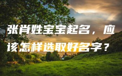 张肖姓宝宝起名，应该怎样选取好名字？