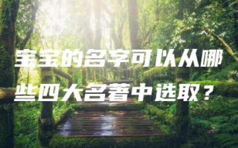 宝宝的名字可以从哪些四大名著中选取？