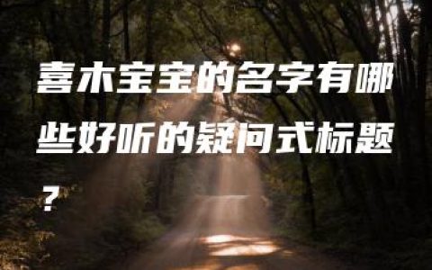 喜木宝宝的名字有哪些好听的疑问式标题？