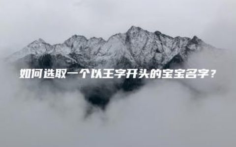 如何选取一个以王字开头的宝宝名字？