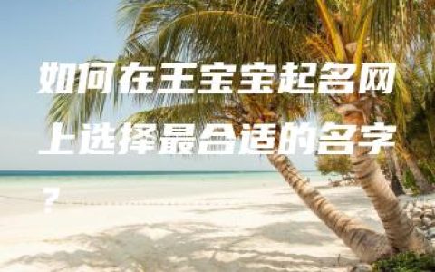 如何在王宝宝起名网上选择最合适的名字？