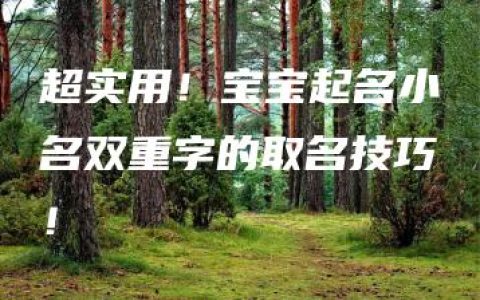 超实用！宝宝起名小名双重字的取名技巧！