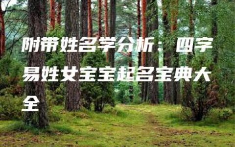 附带姓名学分析：四字易姓女宝宝起名宝典大全