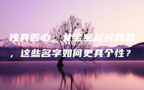 独具匠心：女宝宝起名网名，这些名字如何更具个性？