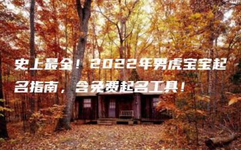 史上最全！2022年男虎宝宝起名指南，含免费起名工具！