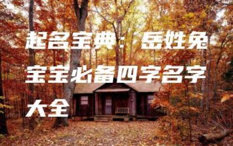 起名宝典：岳姓兔宝宝必备四字名字大全