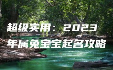 超级实用：2023年属兔宝宝起名攻略