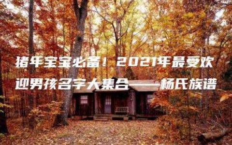 猪年宝宝必备！2021年最受欢迎男孩名字大集合——杨氏族谱