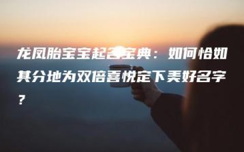 龙凤胎宝宝起名宝典：如何恰如其分地为双倍喜悦定下美好名字？