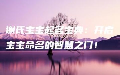 谢氏宝宝起名宝典：开启宝宝命名的智慧之门！