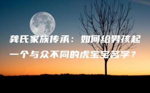 龚氏家族传承：如何给男孩起一个与众不同的虎宝宝名字？