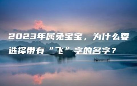 2023年属兔宝宝，为什么要选择带有“飞”字的名字？