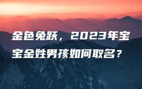 金色兔跃，2023年宝宝金姓男孩如何取名？