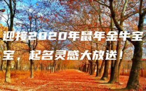 迎接2020年鼠年金牛宝宝，起名灵感大放送！