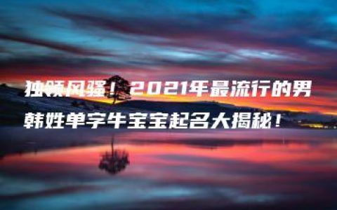 独领风骚！2021年最流行的男韩姓单字牛宝宝起名大揭秘！